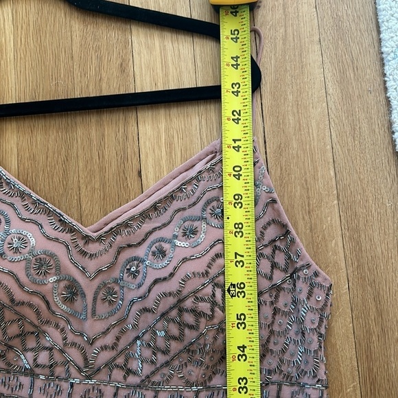 BHLDN ANTHROPOLOGY Bristol Mauve Beaded Bodice Midi Dress size 14 - Picture 13 of 13